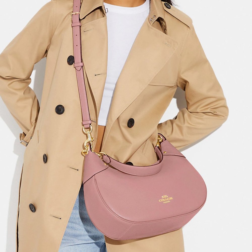 Pink COACH leather hobo